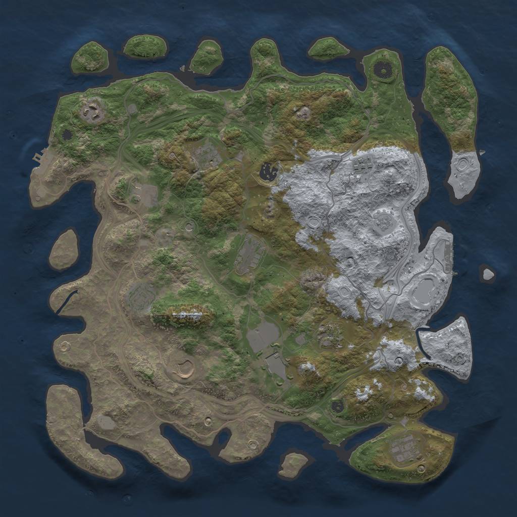 Rust Map: Procedural Map, Size: 4250, Seed: 1433938186, 18 Monuments