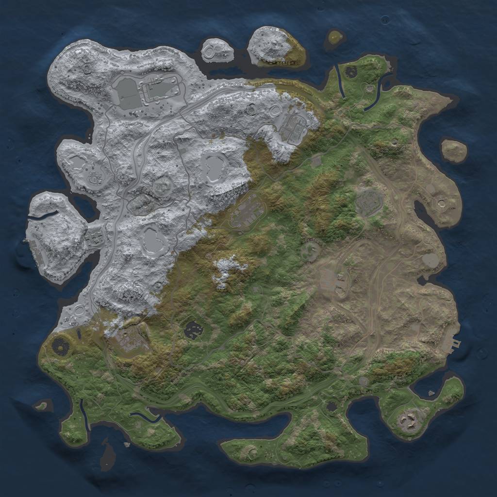 Rust Map: Procedural Map, Size: 4250, Seed: 281706098, 16 Monuments