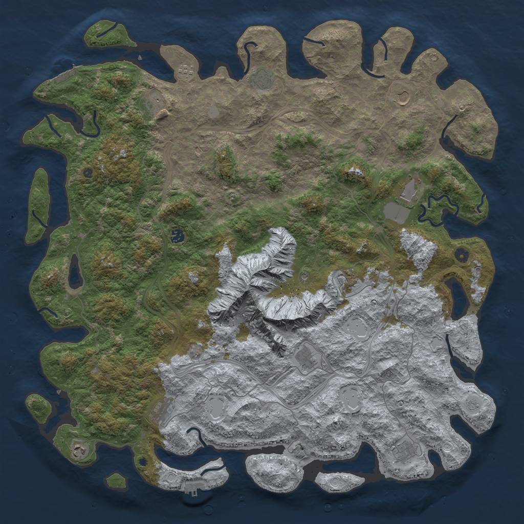 Rust Map: Procedural Map, Size: 5500, Seed: 175010, 18 Monuments