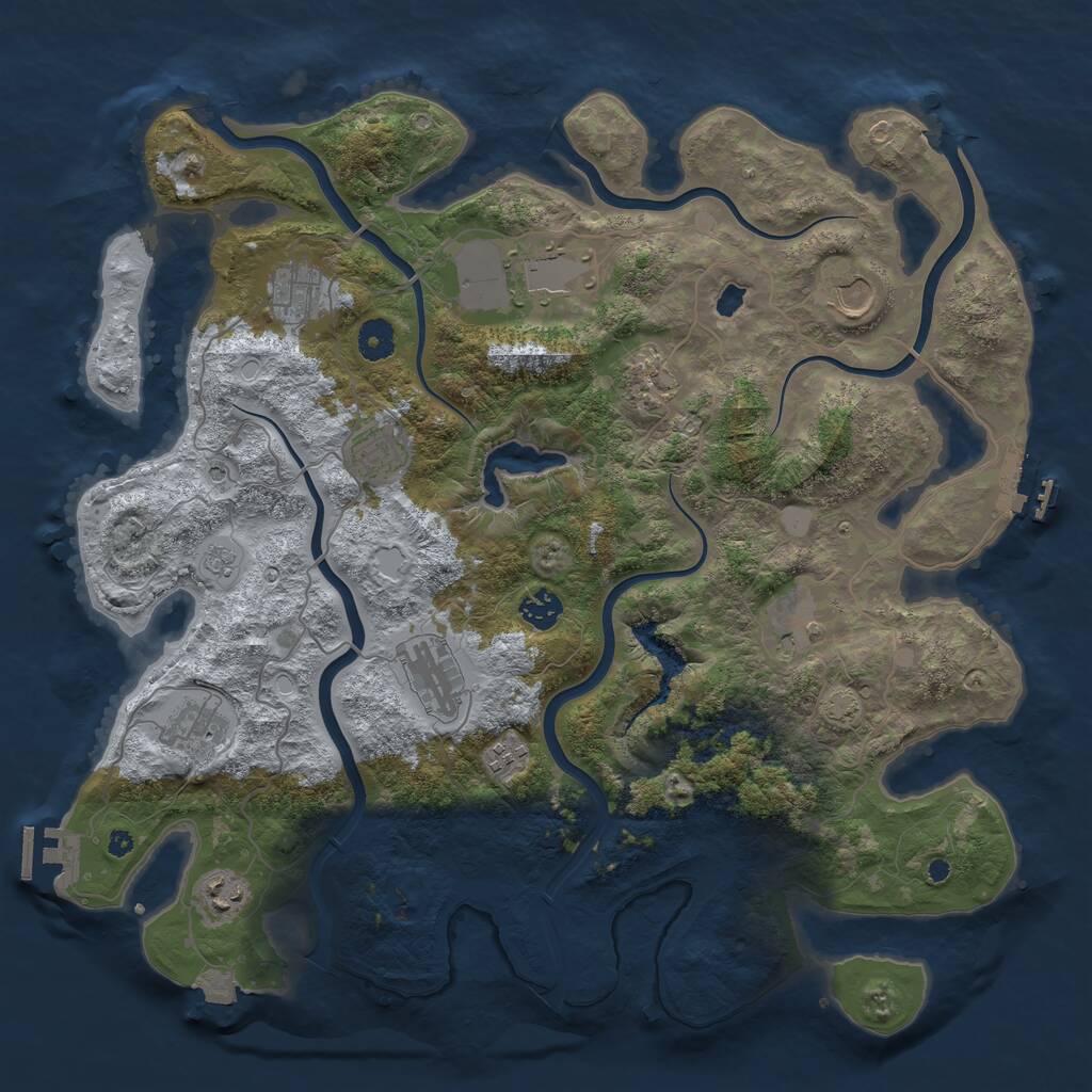 Rust Map: Procedural Map, Size: 4100, Seed: 25843, 17 Monuments