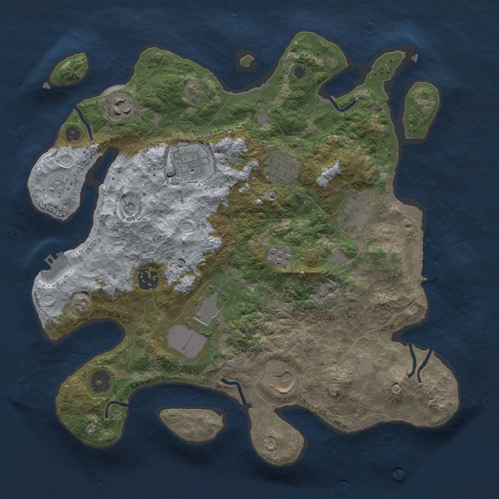 Rust Map: Procedural Map, Size: 3500, Seed: 1572918154, 15 Monuments