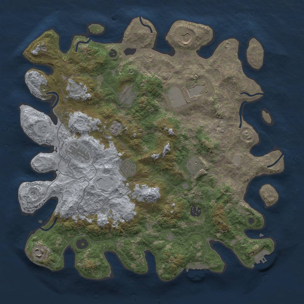 Rust Map: Procedural Map, Size: 4000, Seed: 46958, 16 Monuments