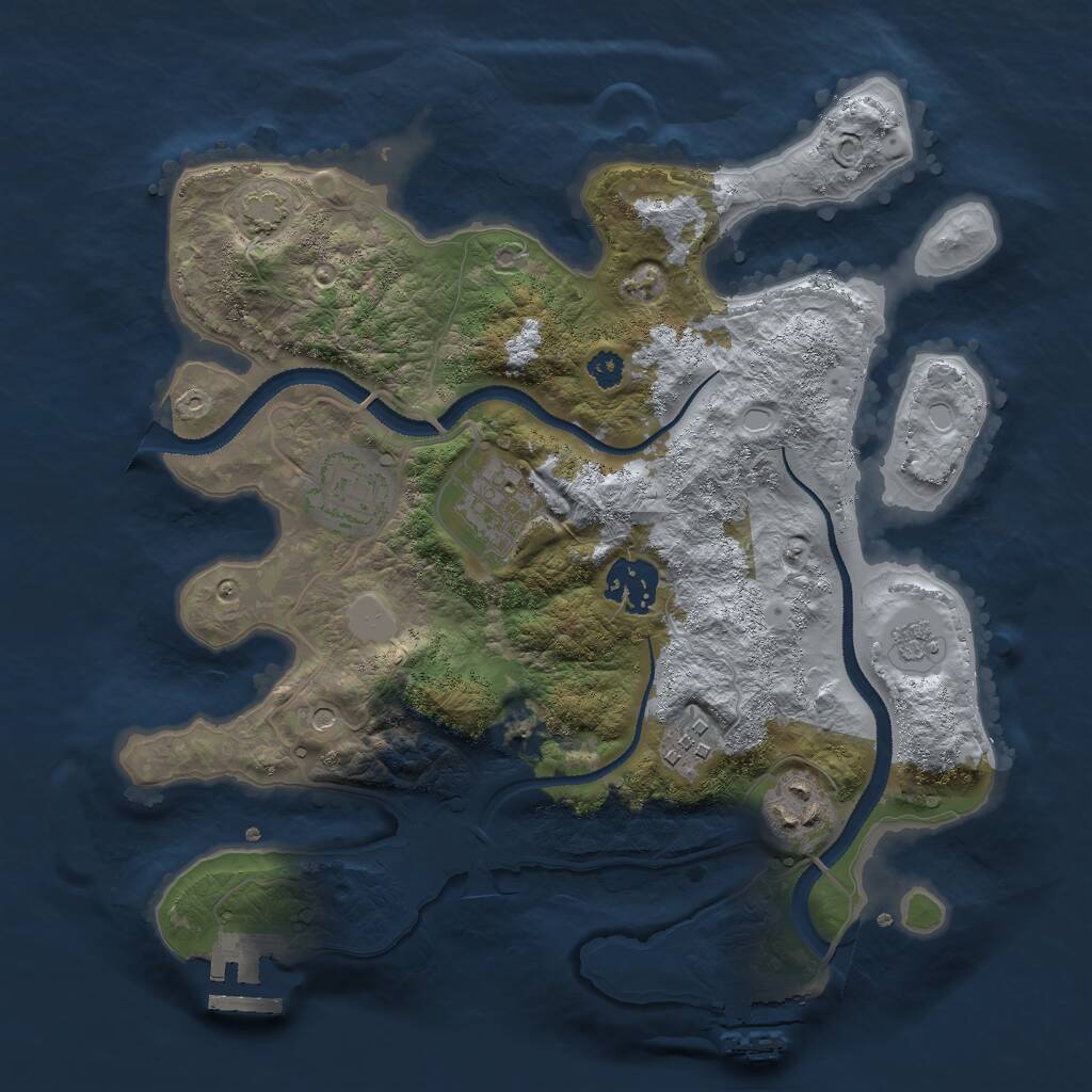 Rust Map: Procedural Map, Size: 3000, Seed: 1320091316, 11 Monuments