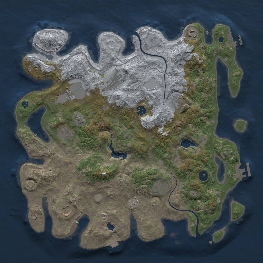 Rust Map: Procedural Map, Size: 4000, Seed: 125559391, 15 Monuments