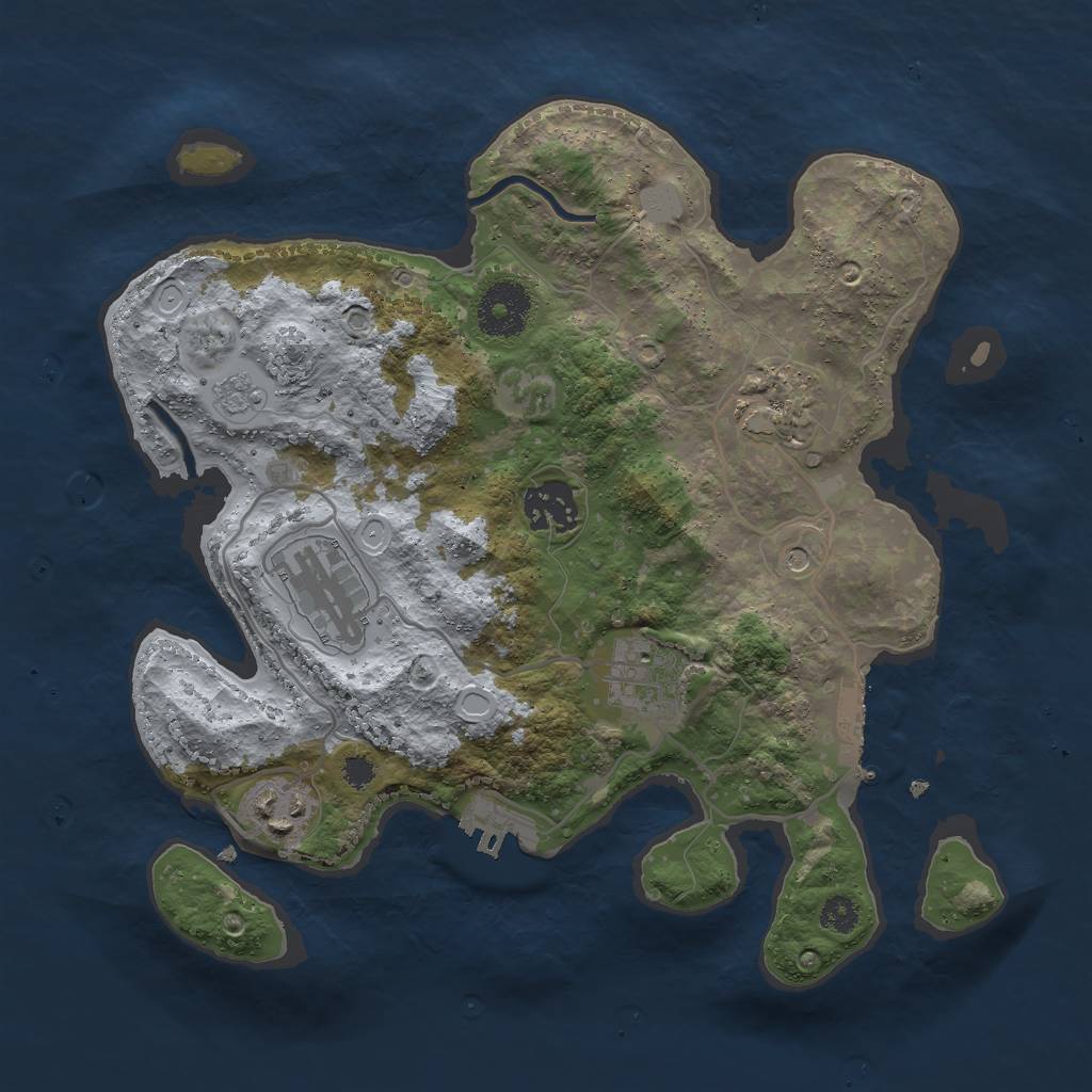 Rust Map: Procedural Map, Size: 3000, Seed: 10402910, 12 Monuments
