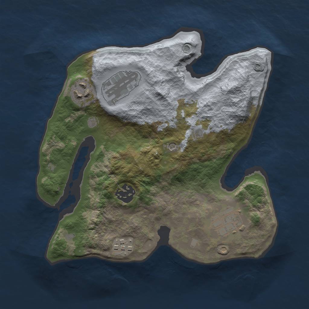 Rust Map: Barren, Size: 2500, Seed: 1771756590, 8 Monuments