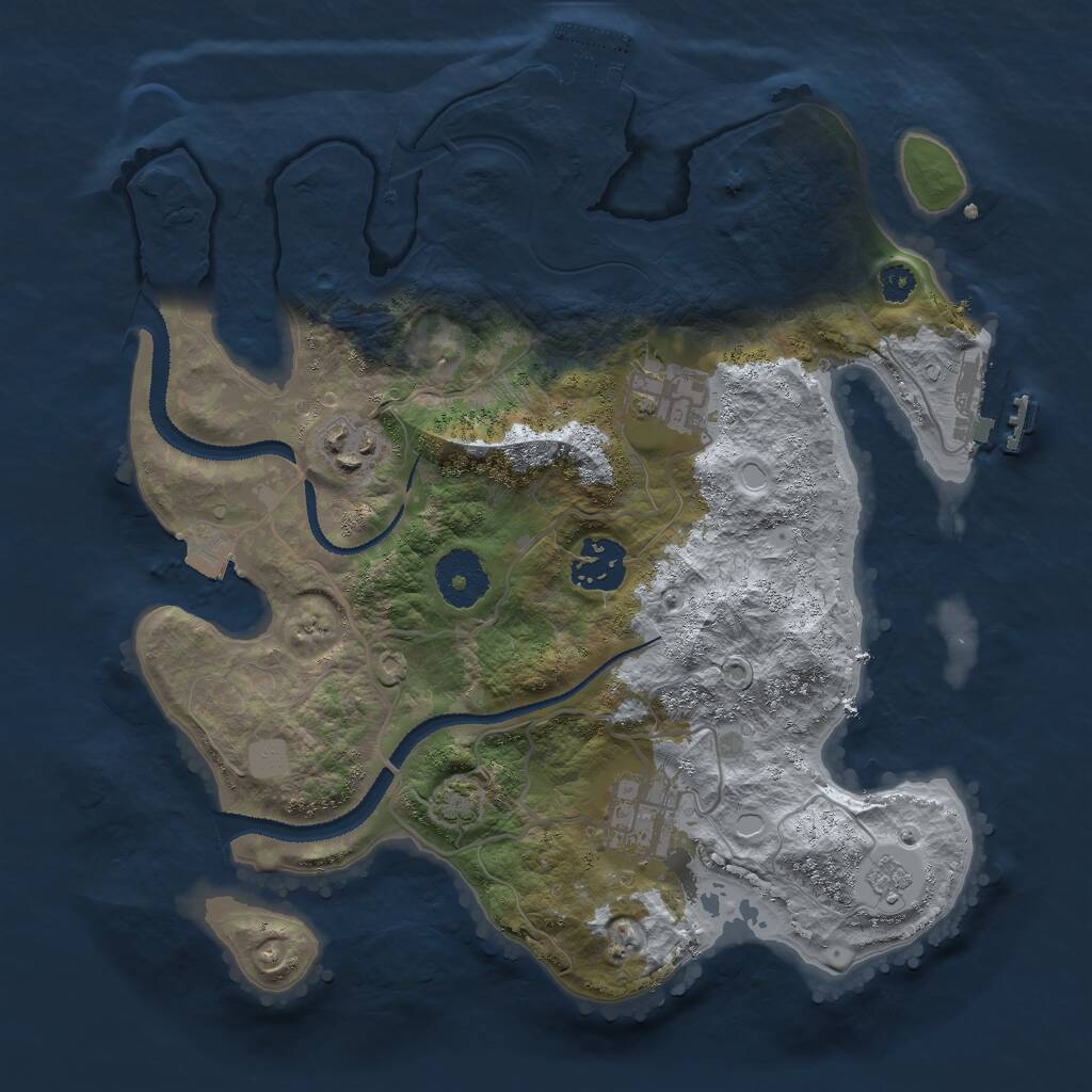 Rust Map: Procedural Map, Size: 3000, Seed: 31208, 9 Monuments