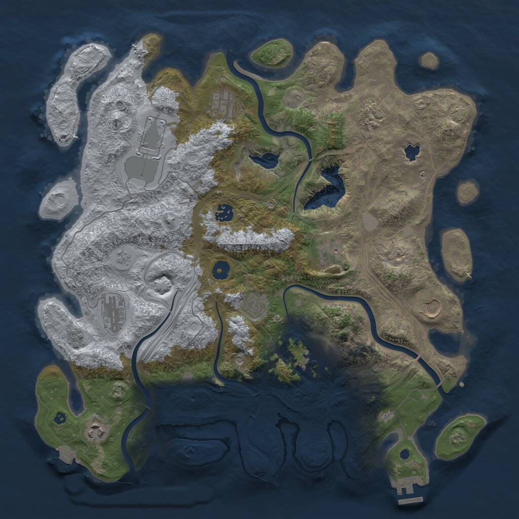 Rust Map: Procedural Map, Size: 4250, Seed: 180385834, 16 Monuments