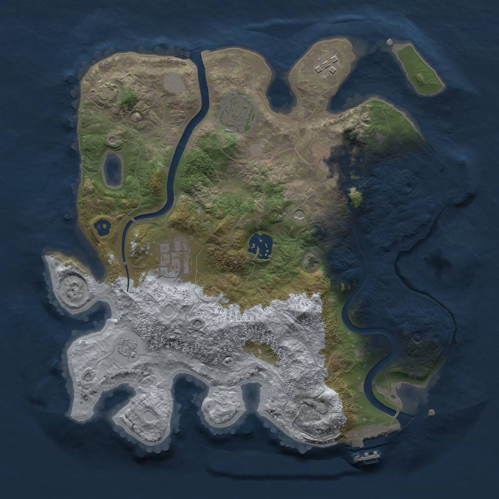 Rust Map: Procedural Map, Size: 3000, Seed: 664652801, 11 Monuments
