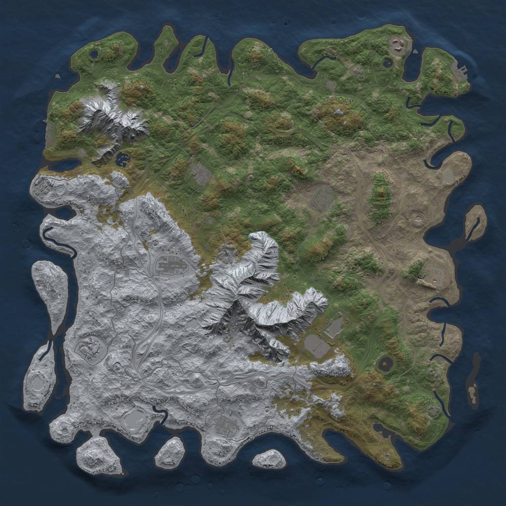 Rust Map: Procedural Map, Size: 5250, Seed: 19640918, 18 Monuments