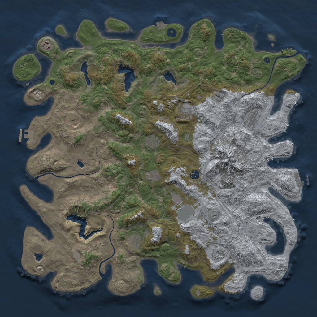 Rust Map: Procedural Map, Size: 5000, Seed: 22123543, 17 Monuments