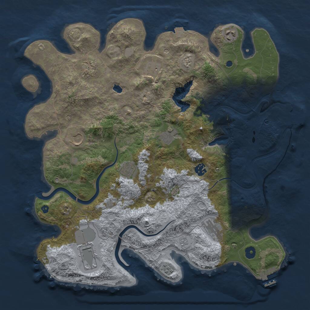 Rust Map: Procedural Map, Size: 4000, Seed: 367811239, 16 Monuments