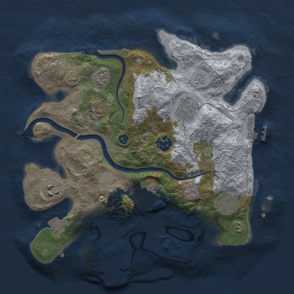Rust Map: Procedural Map, Size: 3000, Seed: 897507561, 13 Monuments