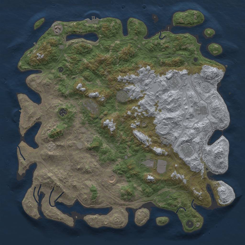 Rust Map: Procedural Map, Size: 4800, Seed: 1654564628, 17 Monuments