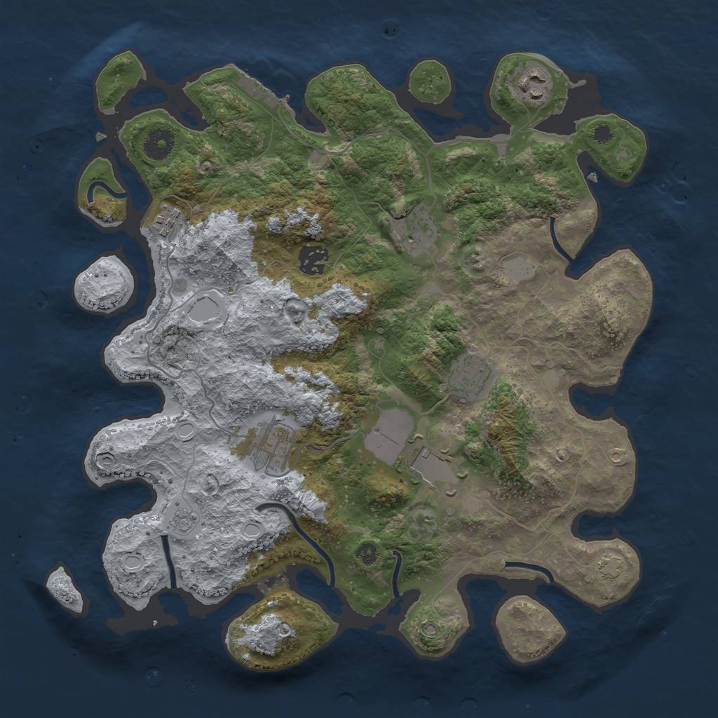 Rust Map: Procedural Map, Size: 3500, Seed: 1448631281, 13 Monuments