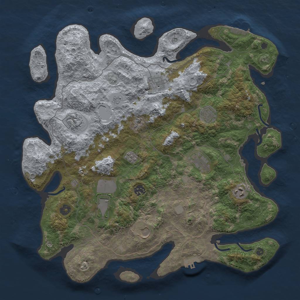 Rust Map: Procedural Map, Size: 4100, Seed: 6234756, 16 Monuments