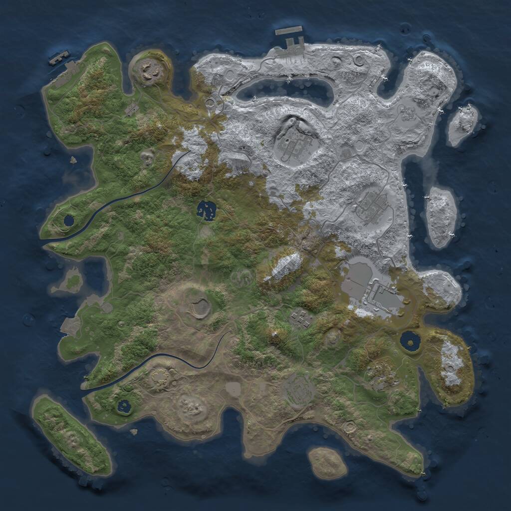 Rust Map: Procedural Map, Size: 3800, Seed: 19965227, 15 Monuments
