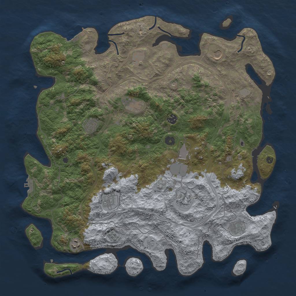 Rust Map: Procedural Map, Size: 4500, Seed: 368710323, 18 Monuments