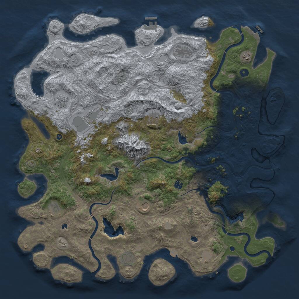 Rust Map: Procedural Map, Size: 5200, Seed: 1025638764, 17 Monuments