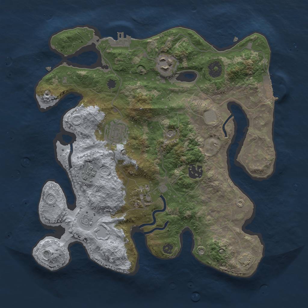 Rust Map: Procedural Map, Size: 3000, Seed: 1294, 13 Monuments