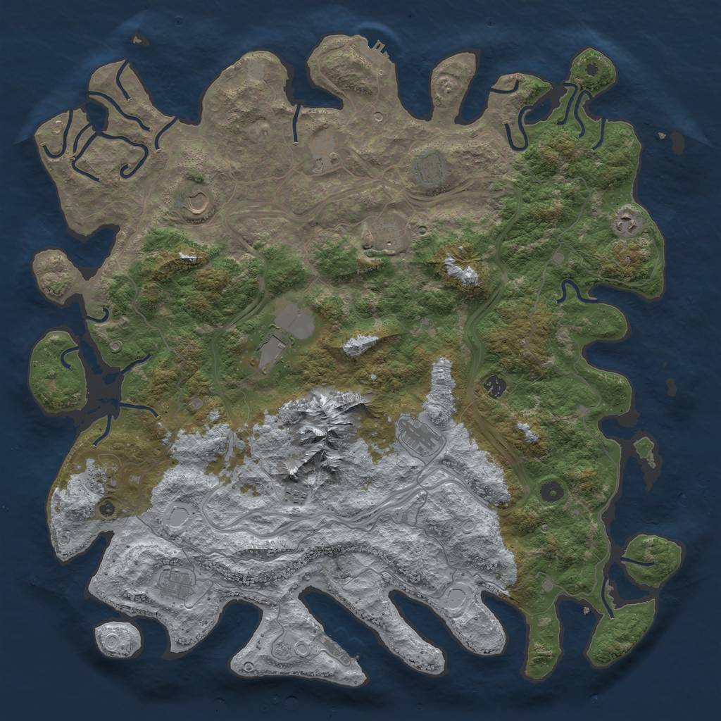 Rust Map: Procedural Map, Size: 5000, Seed: 526745650, 18 Monuments