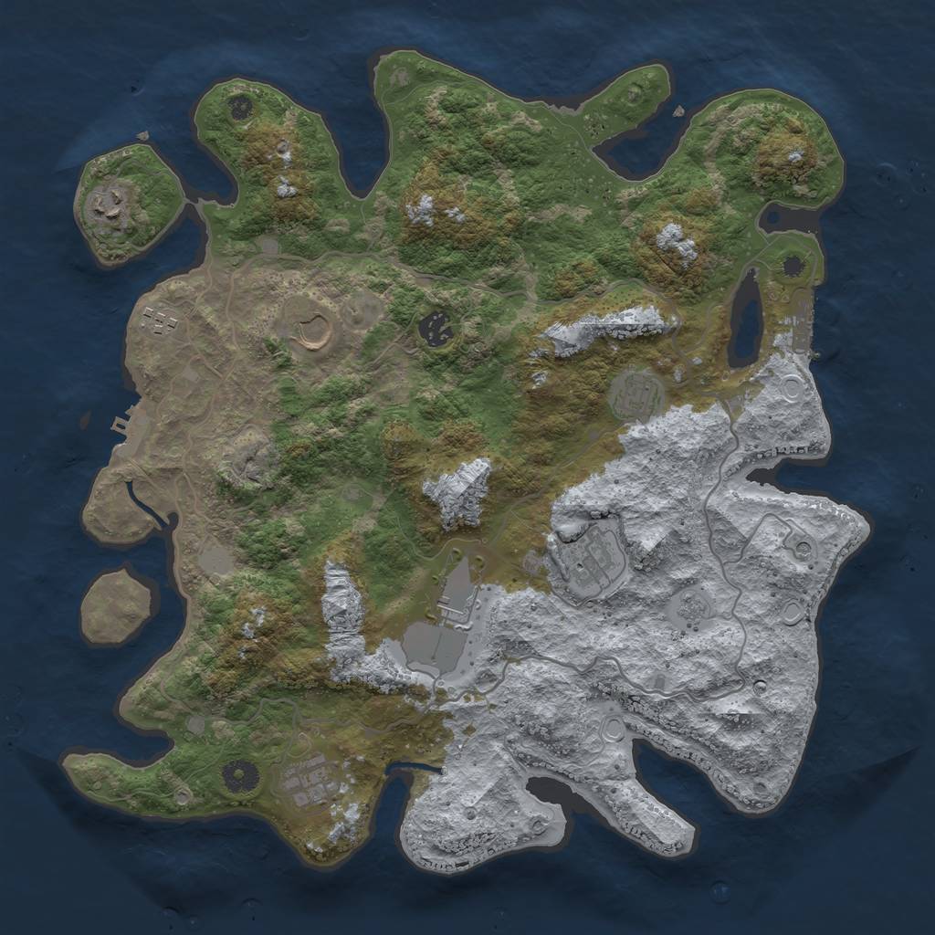 Rust Map: Procedural Map, Size: 4000, Seed: 1696259681, 15 Monuments