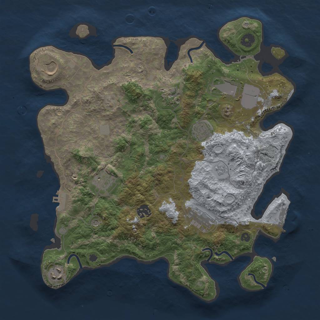 Rust Map: Procedural Map, Size: 3500, Seed: 927188496, 15 Monuments