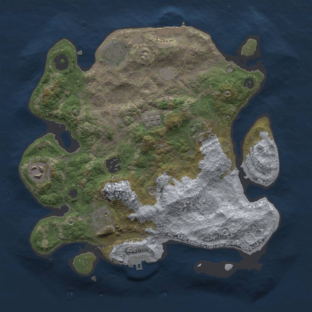 Rust Map: Procedural Map, Size: 3000, Seed: 320711, 13 Monuments