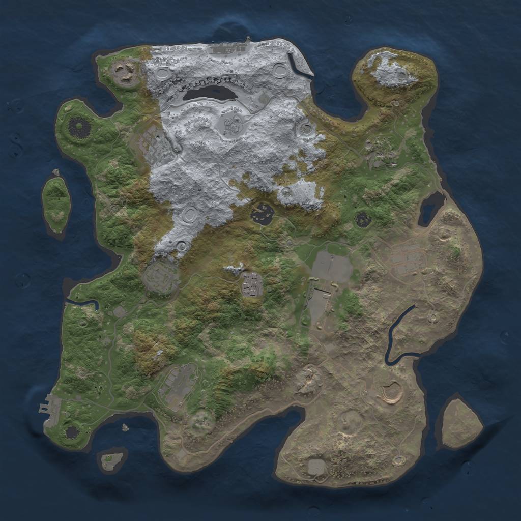 Rust Map: Procedural Map, Size: 3500, Seed: 1700211031, 17 Monuments