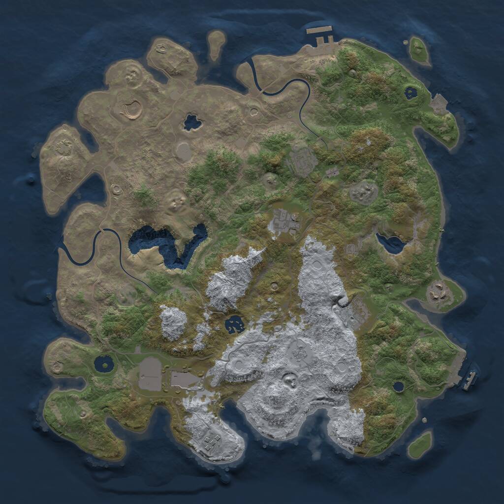 Rust Map: Procedural Map, Size: 4000, Seed: 21967, 14 Monuments