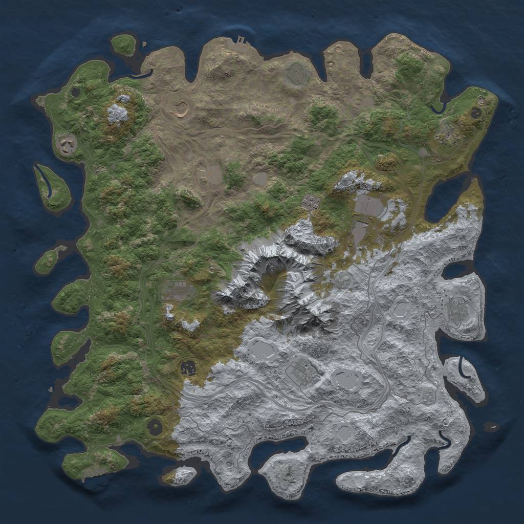 Rust Map: Procedural Map, Size: 5000, Seed: 3421342, 18 Monuments