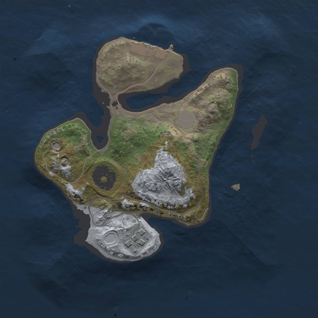 Rust Map: Procedural Map, Size: 2000, Seed: 180055, 5 Monuments