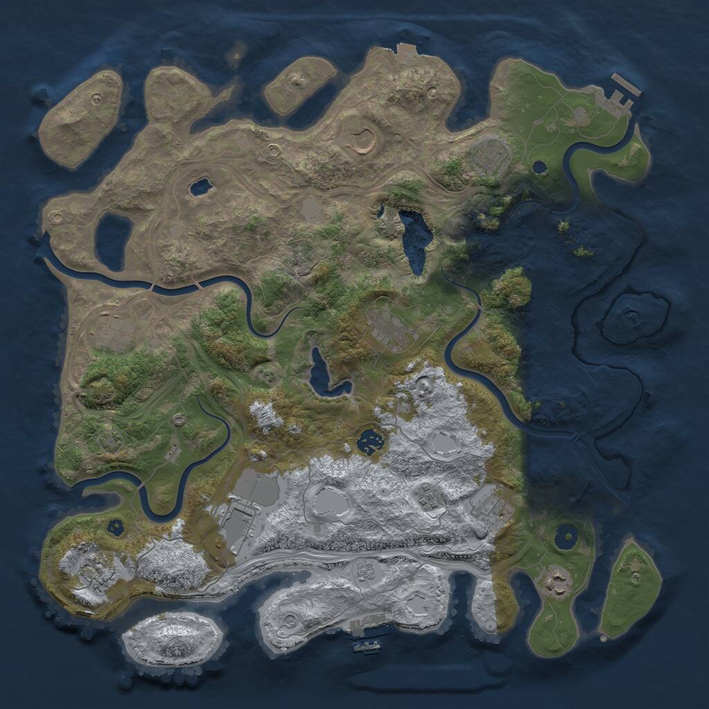Rust Map: Procedural Map, Size: 4250, Seed: 1835902, 16 Monuments
