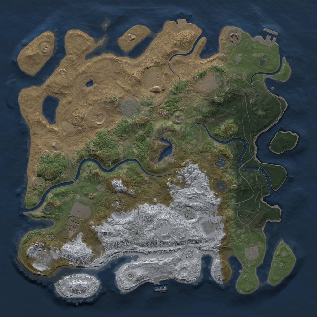 Rust Map: Procedural Map, Size: 4250, Seed: 1835902, 19 Monuments