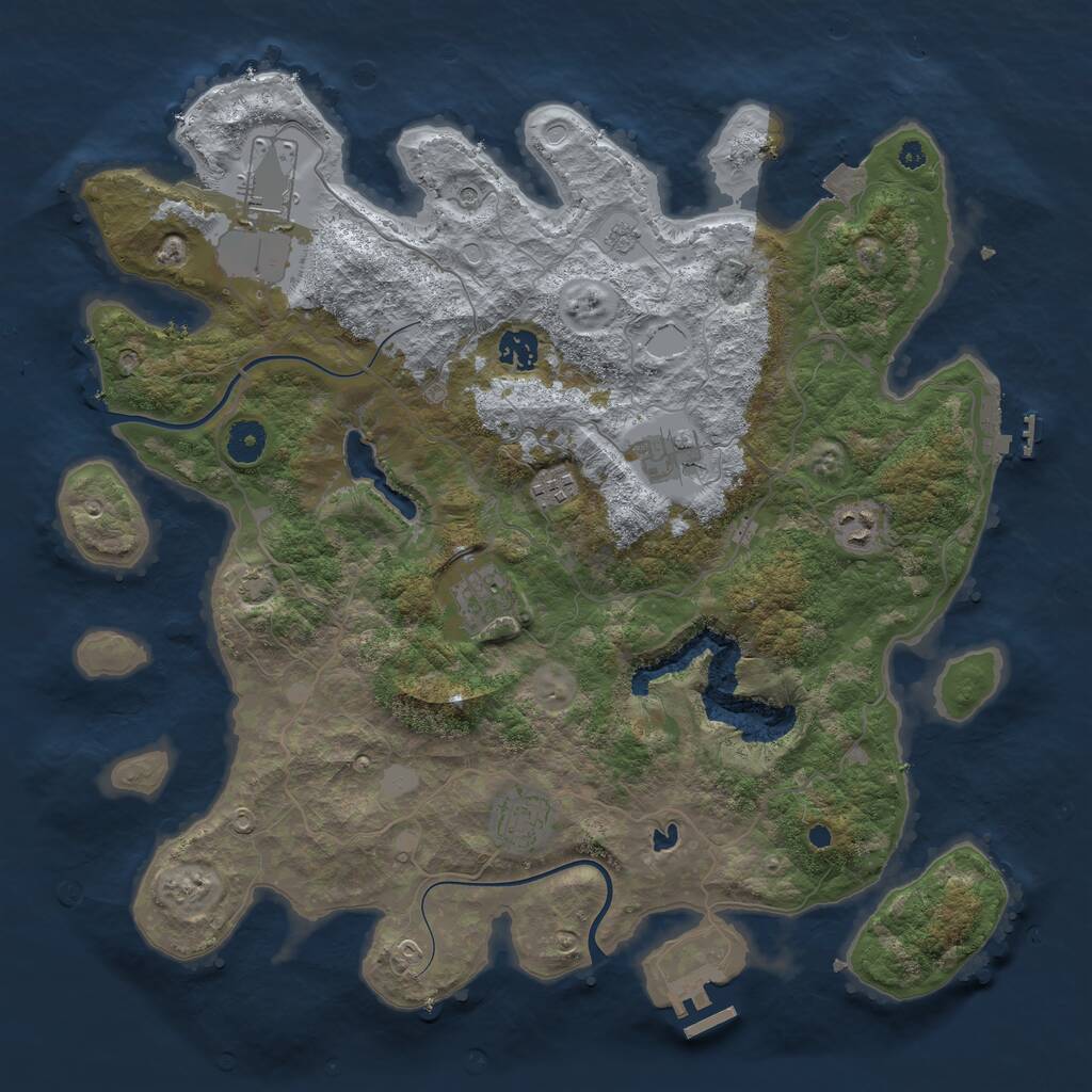 Rust Map: Procedural Map, Size: 4000, Seed: 1380893337, 13 Monuments