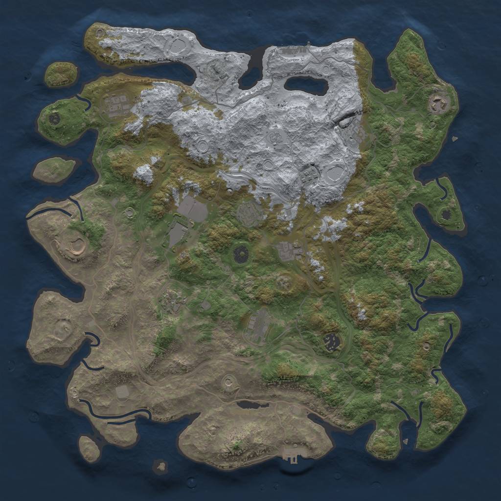 Rust Map: Procedural Map, Size: 4500, Seed: 125846245, 18 Monuments