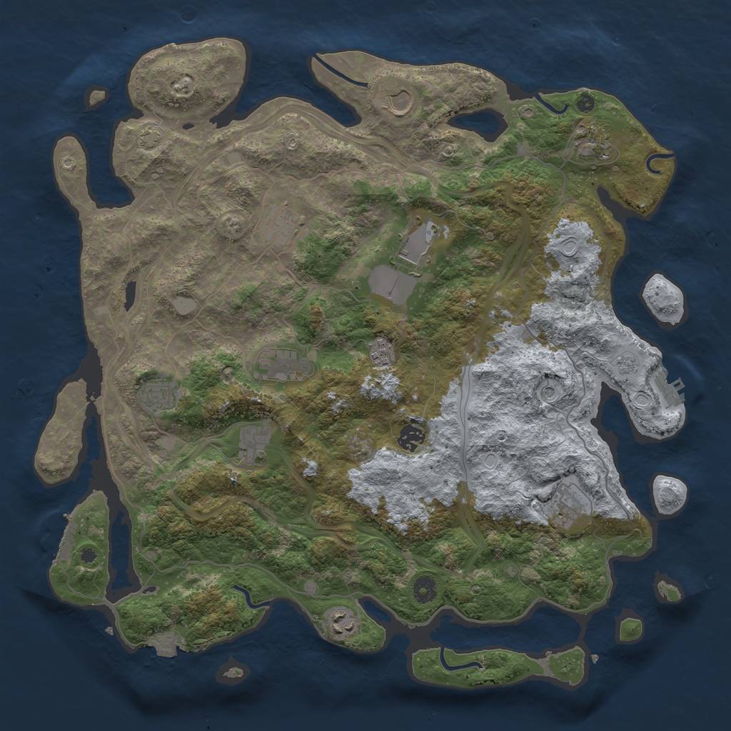 Rust Map: Procedural Map, Size: 4250, Seed: 1972614021, 19 Monuments