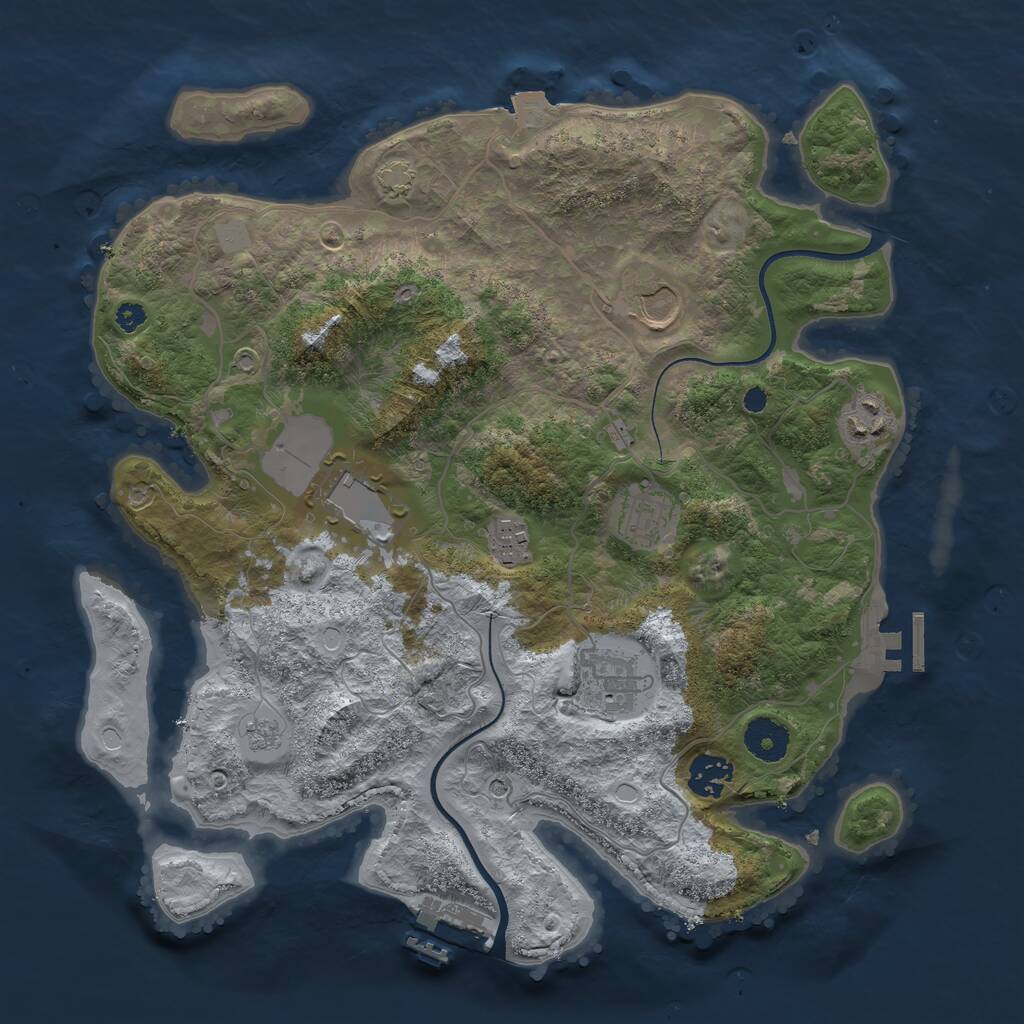 Rust Map: Procedural Map, Size: 3500, Seed: 1557453686, 13 Monuments