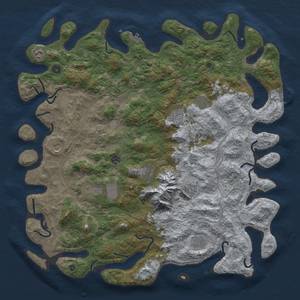 Thumbnail Rust Map: Procedural Map, Size: 5000, Seed: 528121, 18 Monuments