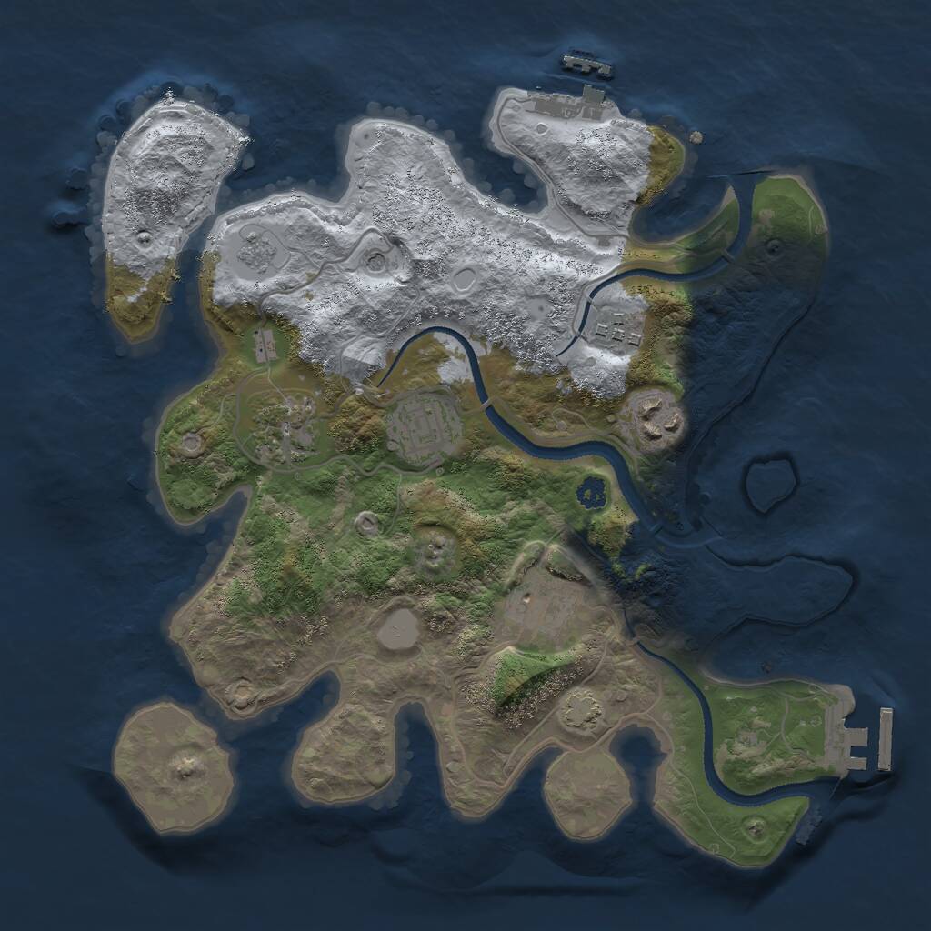 Rust Map: Procedural Map, Size: 3000, Seed: 1583084785, 11 Monuments