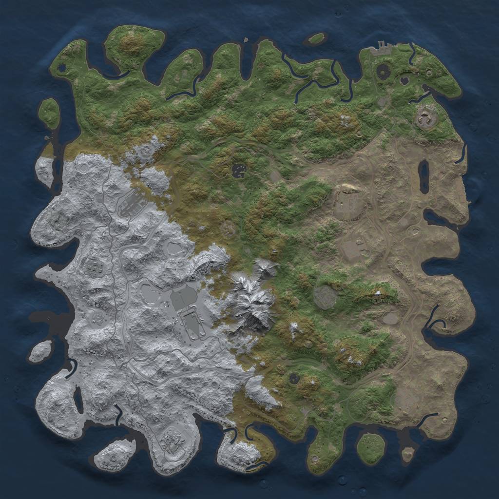 Rust Map: Procedural Map, Size: 5000, Seed: 938063050, 17 Monuments