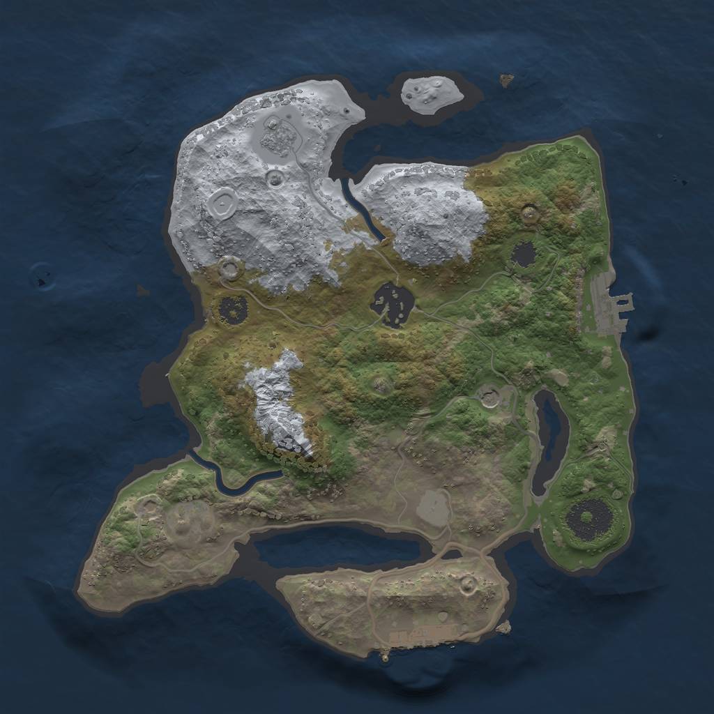 Rust Map: Procedural Map, Size: 2500, Seed: 1572322517, 8 Monuments