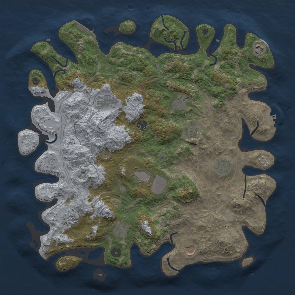 Rust Map: Procedural Map, Size: 4300, Seed: 50118, 18 Monuments