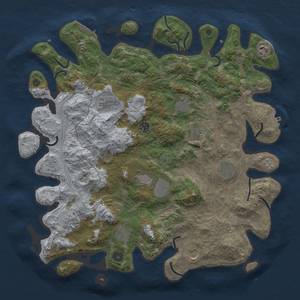 Thumbnail Rust Map: Procedural Map, Size: 4300, Seed: 50118, 18 Monuments