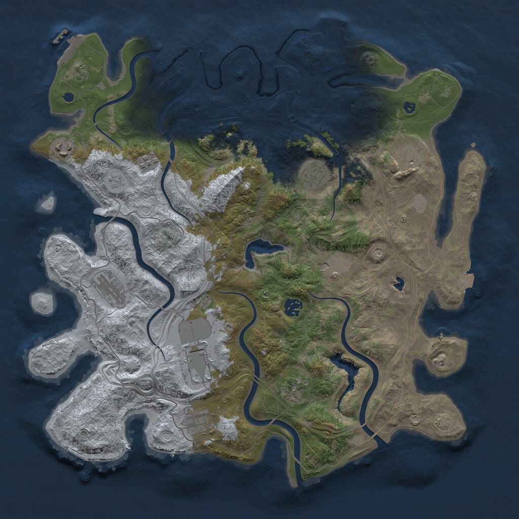 Rust Map: Procedural Map, Size: 4250, Seed: 259721532, 16 Monuments