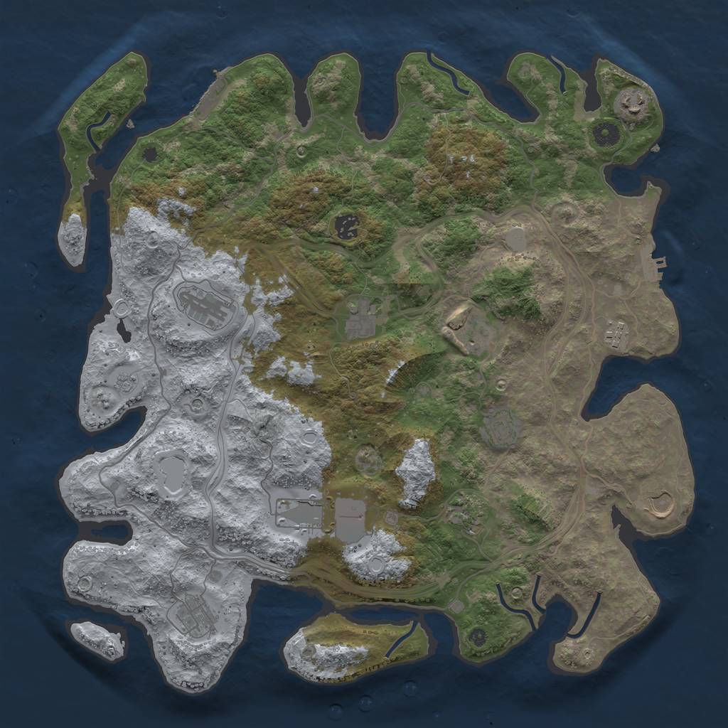 Rust Map: Procedural Map, Size: 4250, Seed: 1456623, 18 Monuments