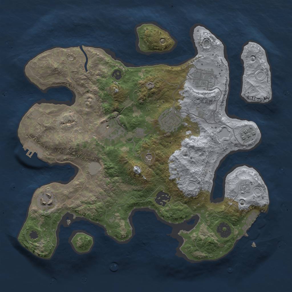 Rust Map: Procedural Map, Size: 3000, Seed: 174962506, 13 Monuments