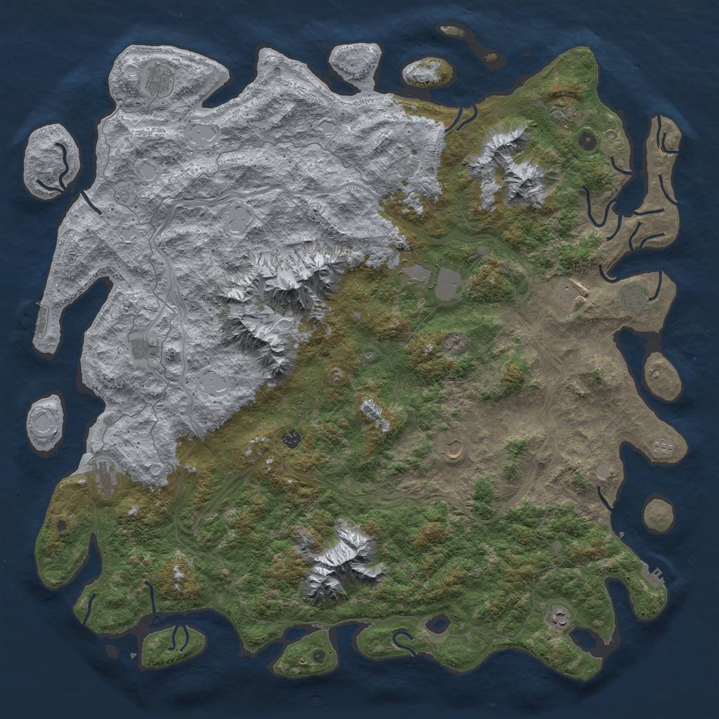 Rust Map: Procedural Map, Size: 6000, Seed: 1822538316, 18 Monuments