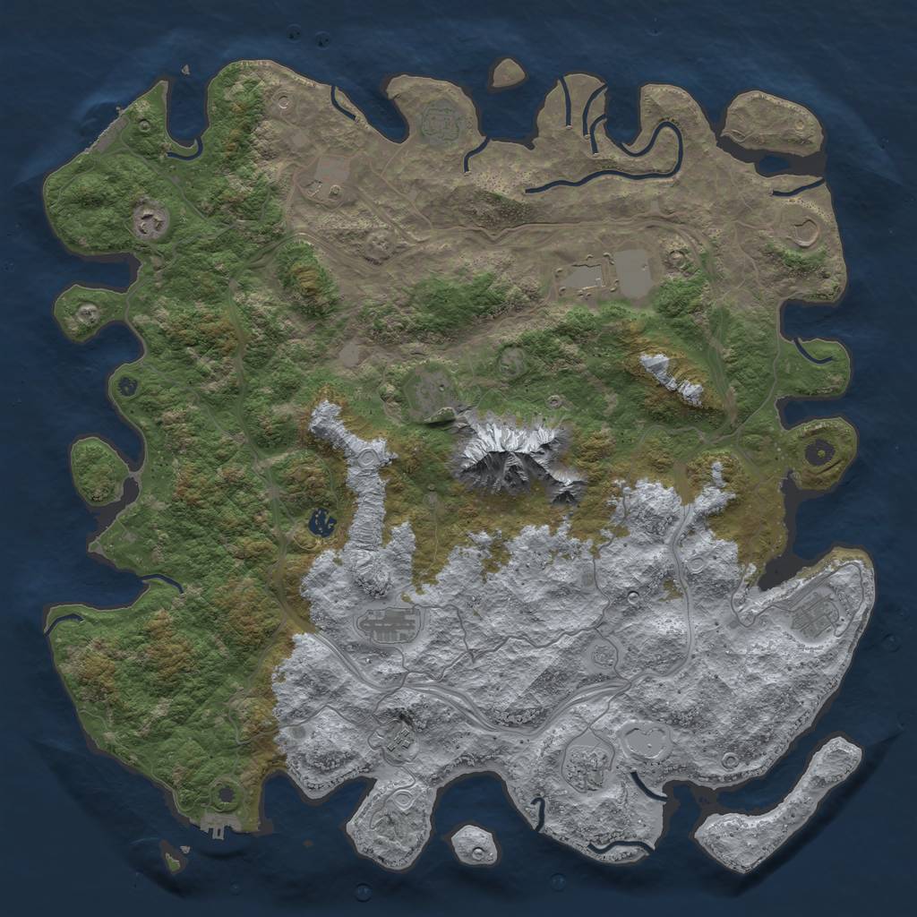 Rust Map: Procedural Map, Size: 5000, Seed: 1512883813, 18 Monuments