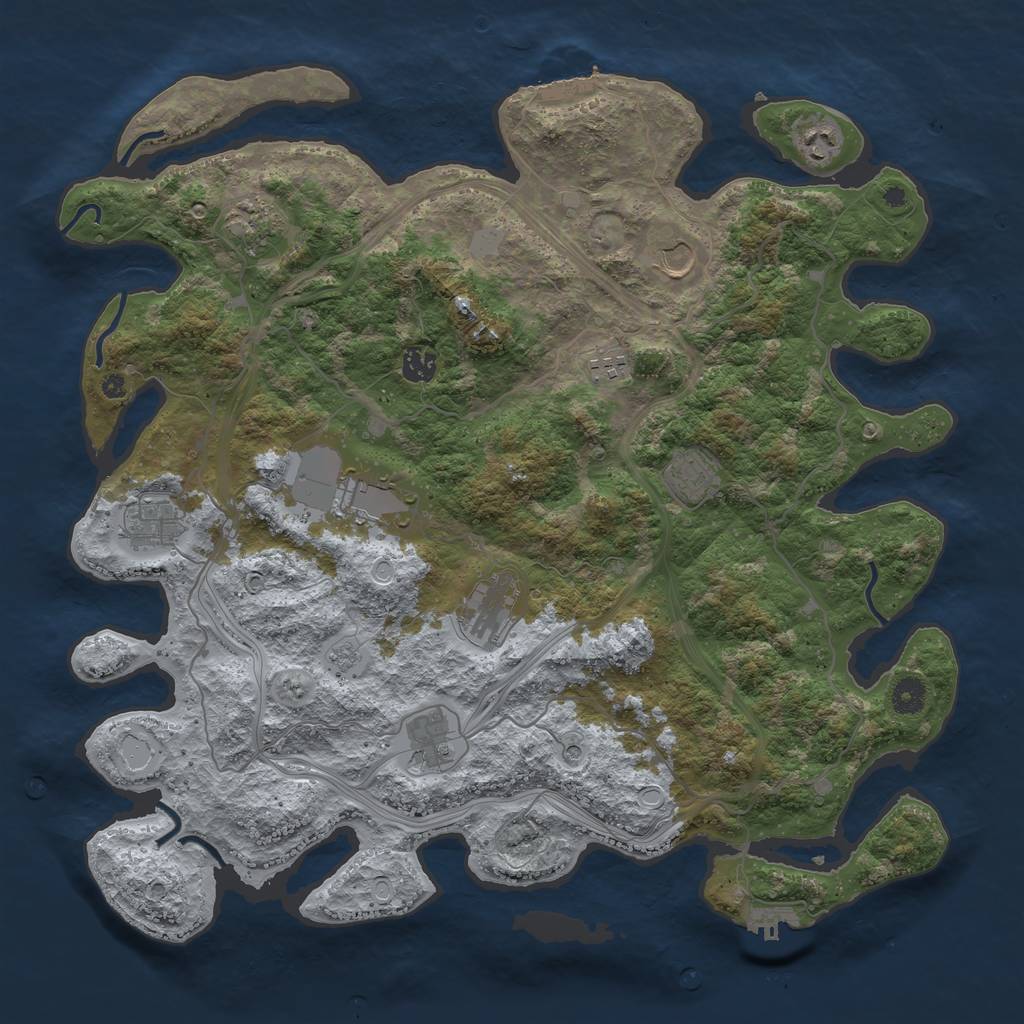 Rust Map: Procedural Map, Size: 4300, Seed: 4250, 17 Monuments